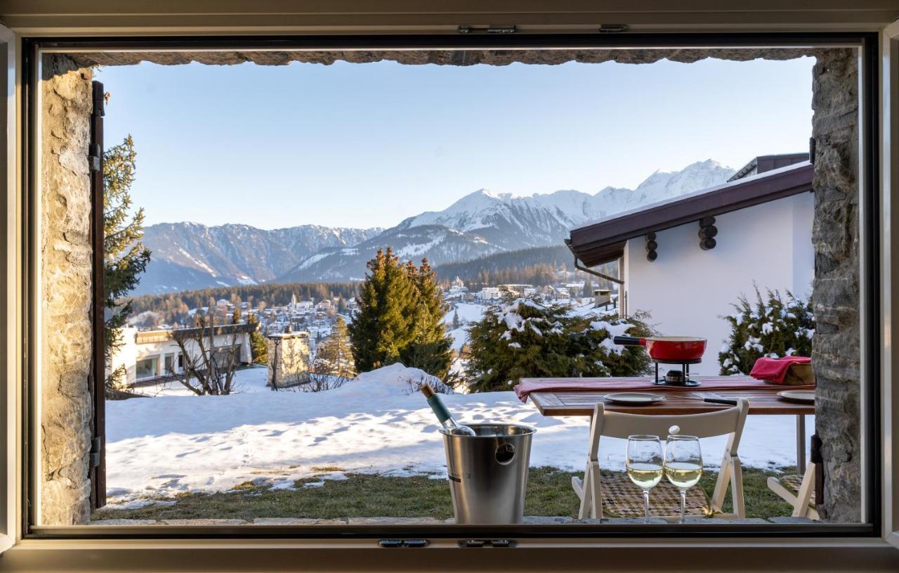 Charmantes Apartment Mit Grossem Garten .Kids4Free. Flims Exteriér fotografie